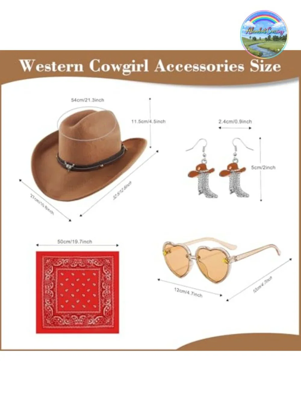 Girls Cowgirl Costume 6 Pc Set Fringe Vest Hat Earrings Halloween Western